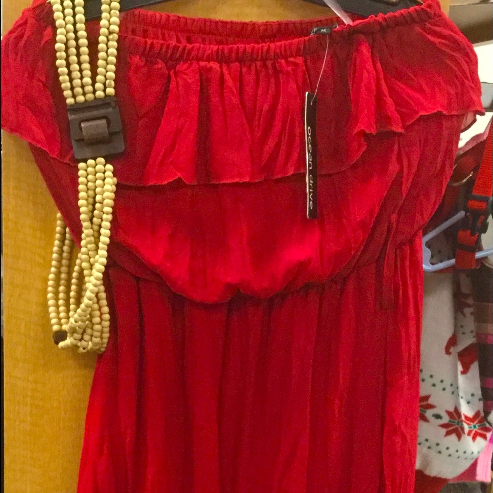 Red maxi dress